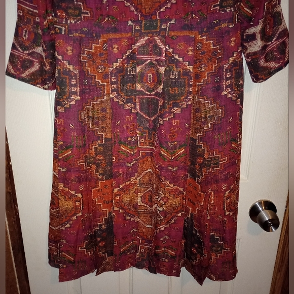 Tory Burch Aztec Silk Midi Length Dress women's size 8 - Picture 7 of 8